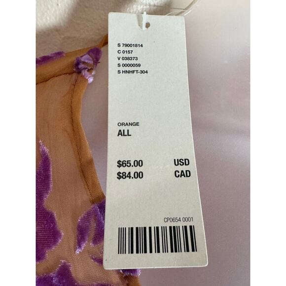 NWT Velvet Burnout Floral Swim cover Robe Lightweight Sheer M Tie Front 90s Y2K - Picture 9 of 9